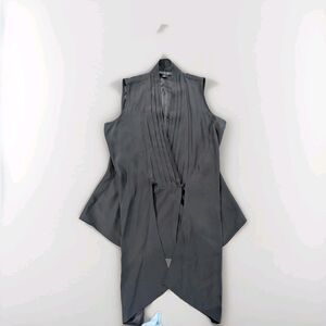 41 Hawthorn Black Drape Front Tank Blouse Tie Back Size Medium